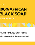 Akwaaba African Black Soap Bar (Papaya) 4oz