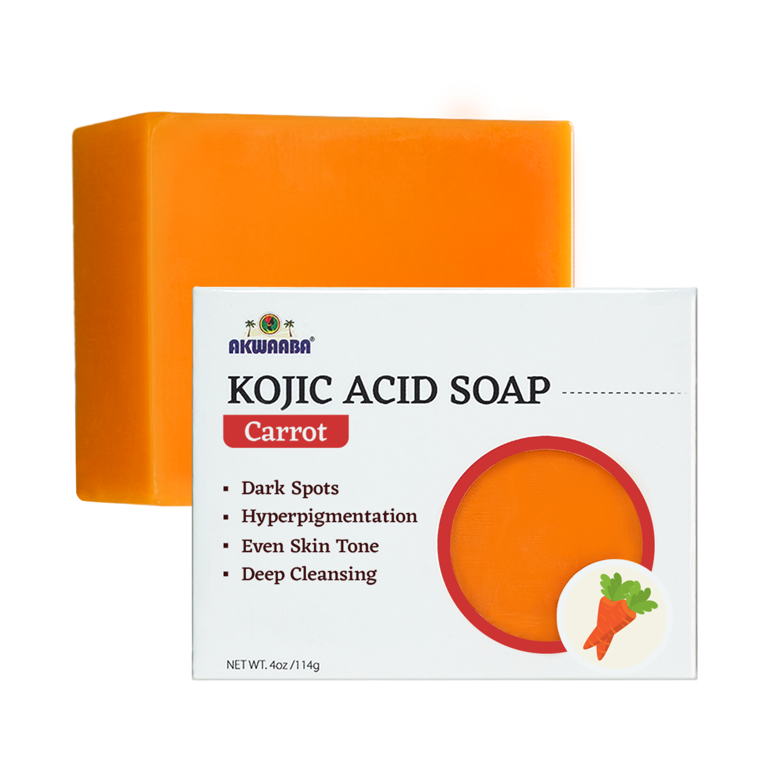 Kojic Acid Soap Bar - Carrot | 4 oz.