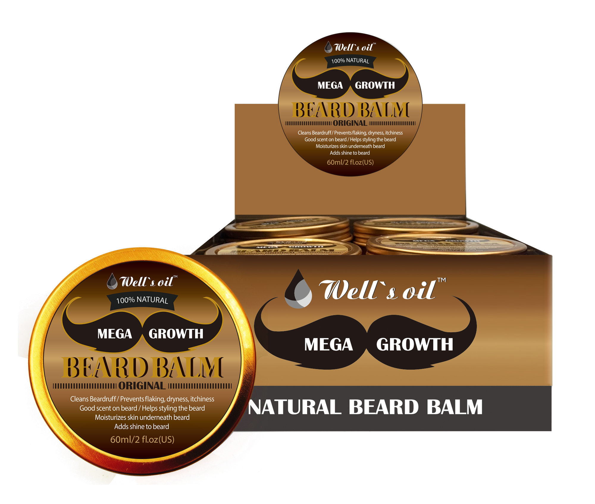 Mega Growth Beard Balm 2oz