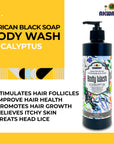 Akwaaba Black Soap Body Wash(Eucalyptus) 16oz