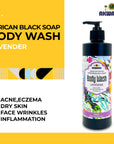 Akwaaba Black Soap Body Wash(Lavender) 16oz