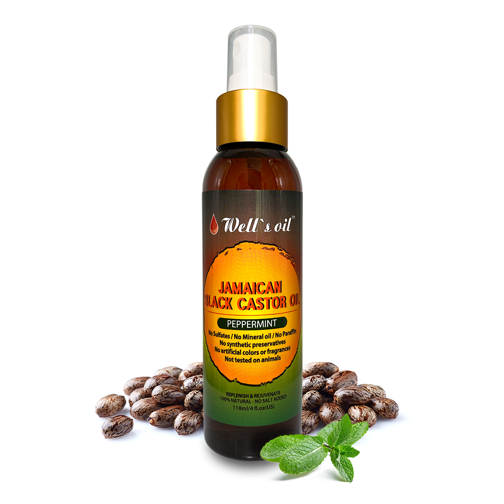 Well&#39;s Oil Jamaican Black Castor Oil Peppermint Spray 4oz